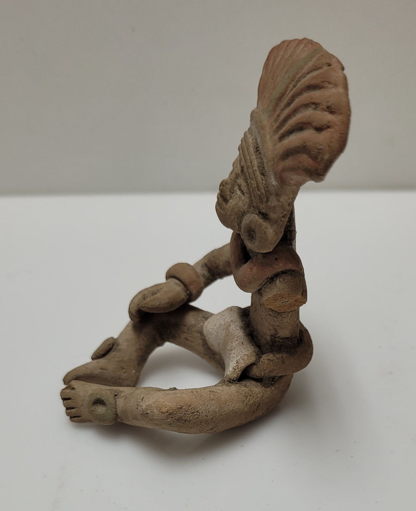 Pre-Columbian Ceramic Painted Figurine With Repairs