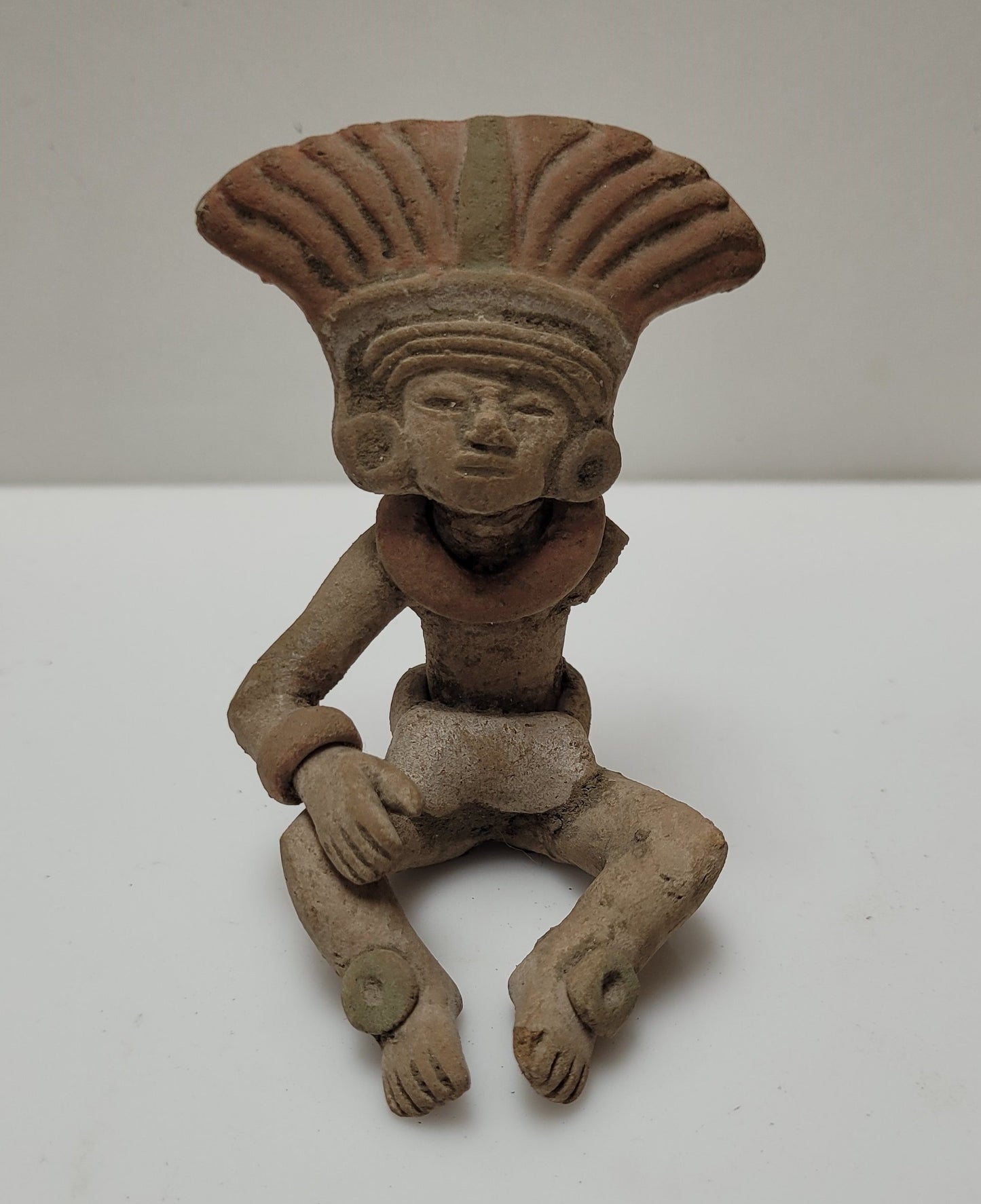 Pre-Columbian Ceramic Painted Figurine With Repairs