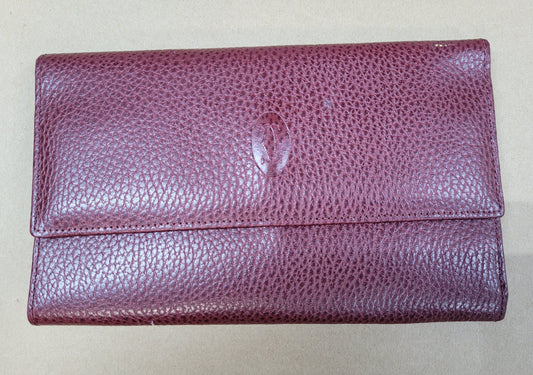 Estate $200 Cartier Burgundy Leather Clutch Purse