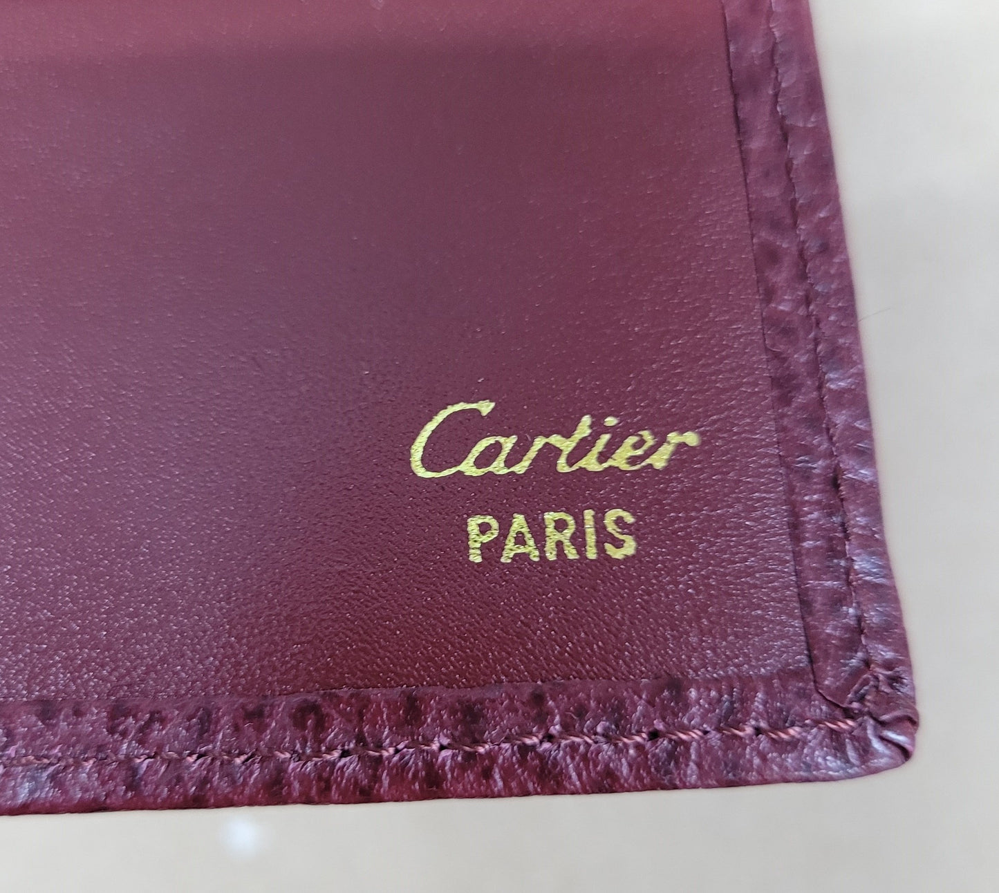 Estate $200 Cartier Burgundy Leather Clutch Purse