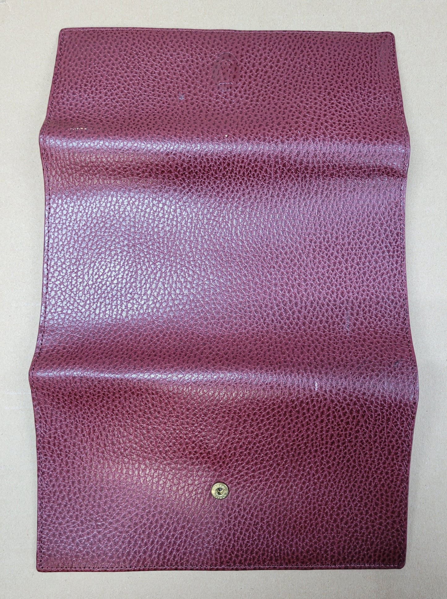 Estate $200 Cartier Burgundy Leather Clutch Purse