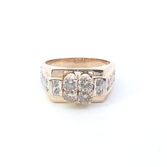 Estate $1700 18K Yellow Gold Diamond Cluster Ring