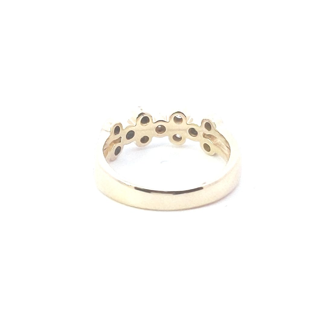 Estate $460 14K Yellow Gold Bubble Style Diamond Ring