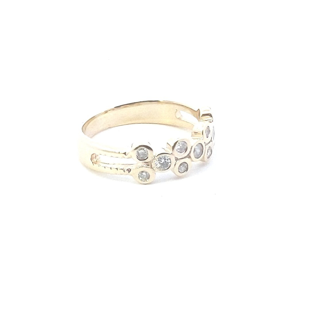 Estate $460 14K Yellow Gold Bubble Style Diamond Ring