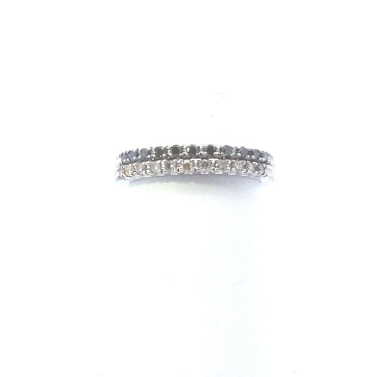 Designer $700 Pair of 14K White Gold BITA Diamond Stacking Bands
