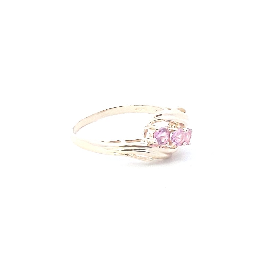 Designer $270 14K Yellow Gold Pink Sapphire Cardow Bypass Ring