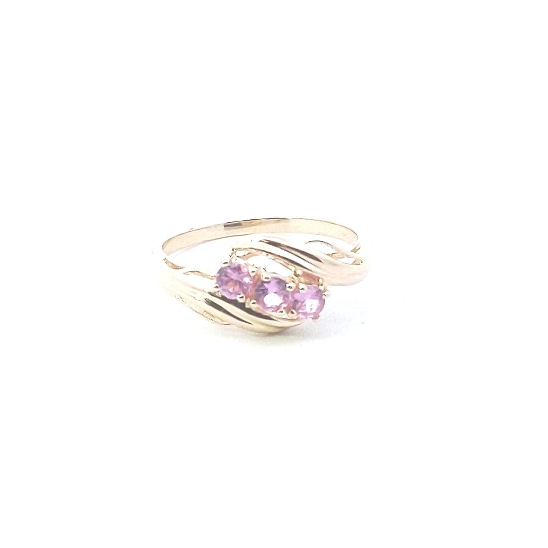 Designer $270 14K Yellow Gold Pink Sapphire Cardow Bypass Ring