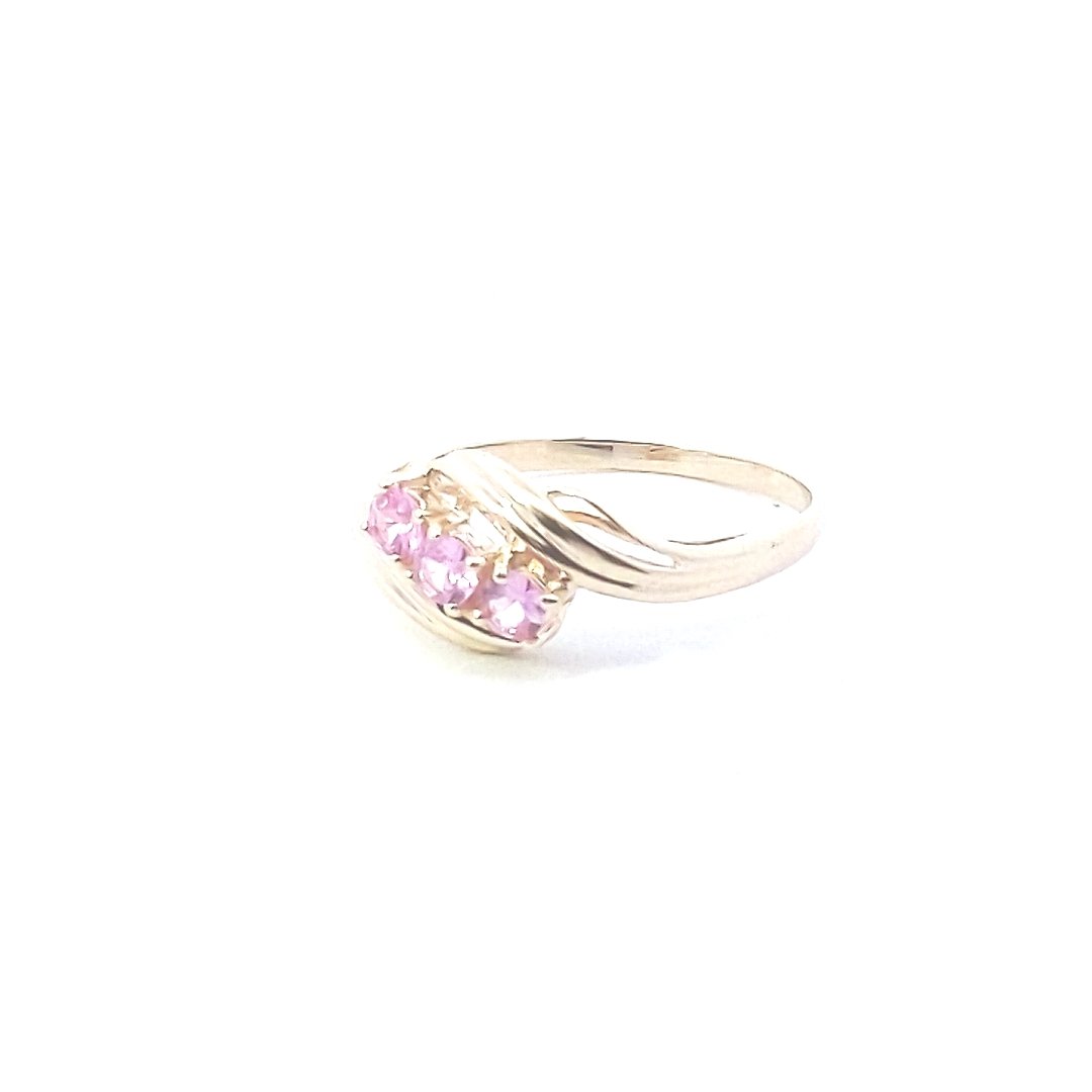 Designer $270 14K Yellow Gold Pink Sapphire Cardow Bypass Ring
