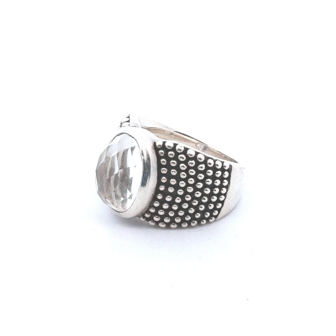 Designer $130 Michael Dawkins Sterling Silver Quartz Ring
