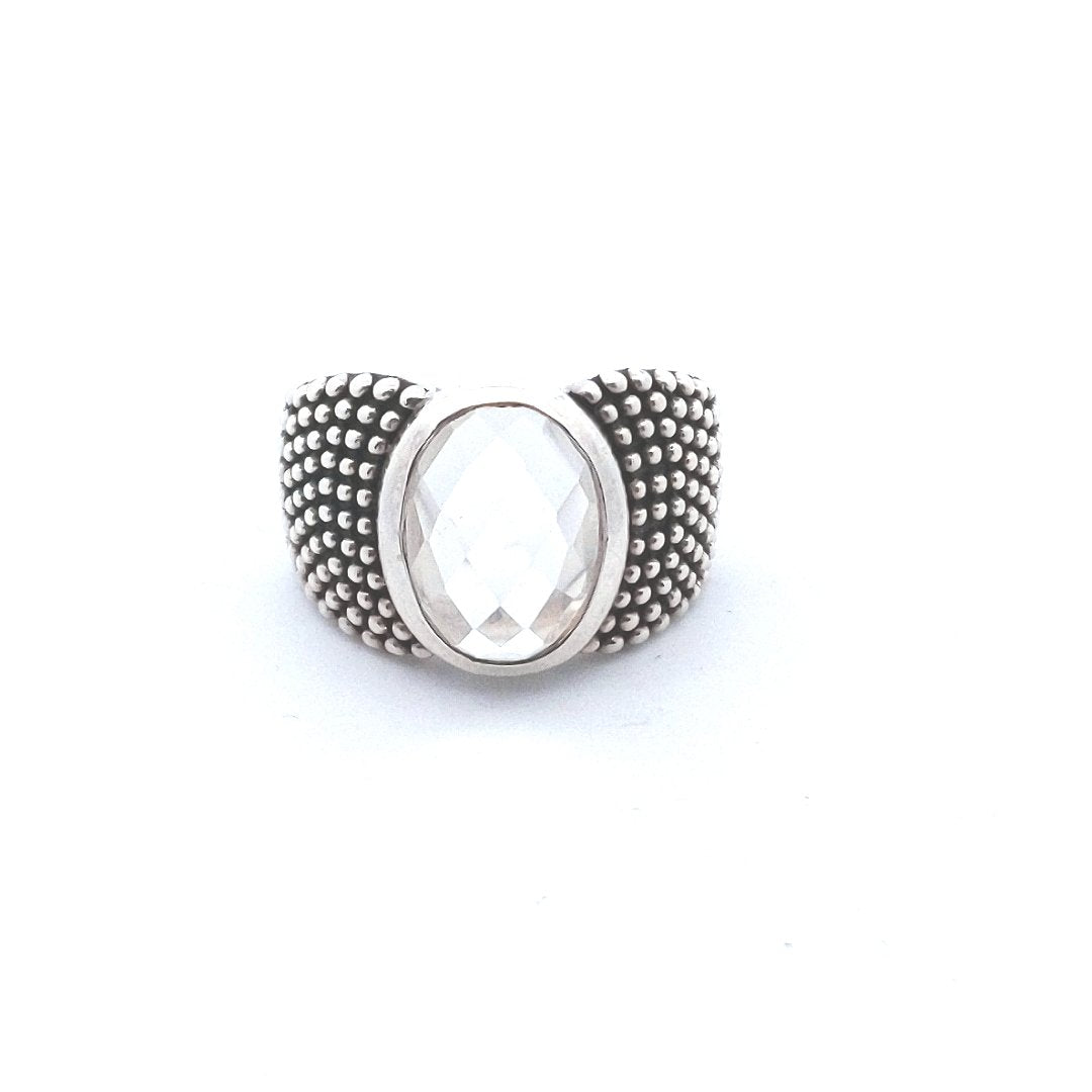 Designer $130 Michael Dawkins Sterling Silver Quartz Ring