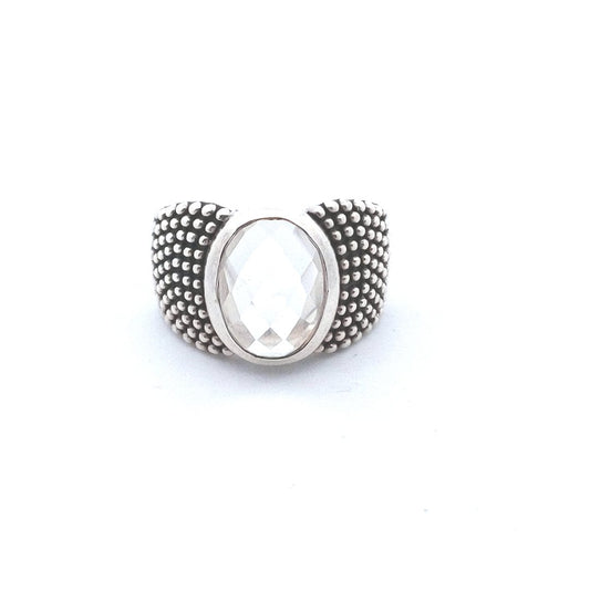 Designer $130 Michael Dawkins Sterling Silver Quartz Ring