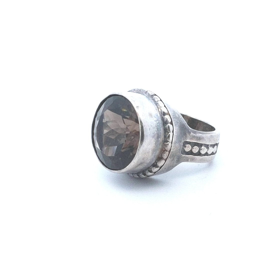 Designer $100 EXEX  By Claudia Agudelo Sterling Smokey Quartz Ring