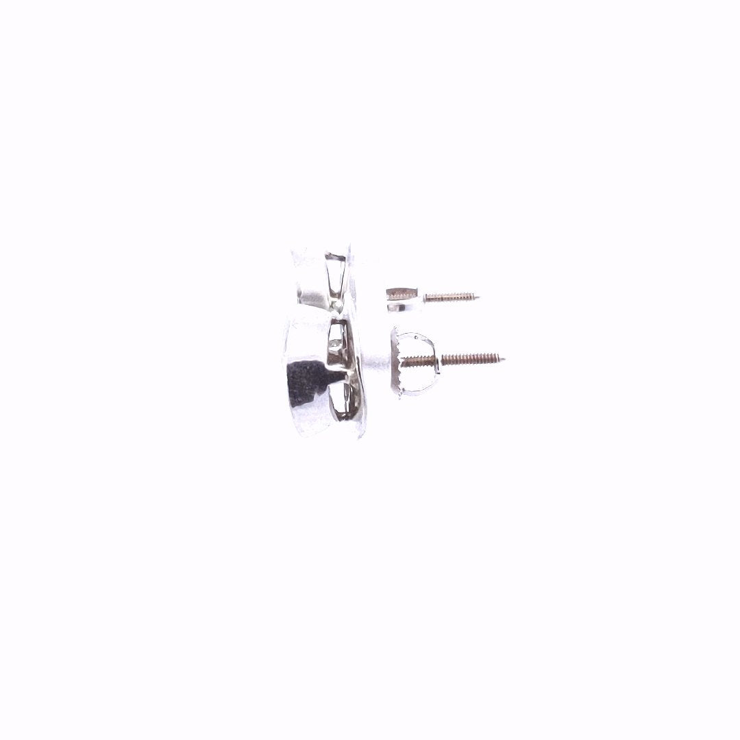 Estate $1500 14K White Gold Invisible Set Princess Diamond Screwback Earrings