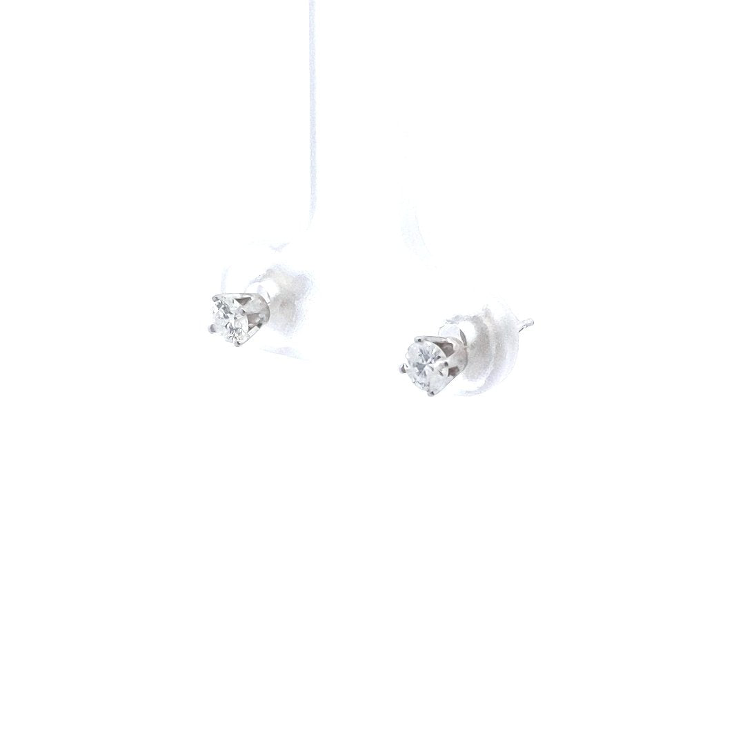 Estate $200 14K White Gold Diamond Stud Earrings