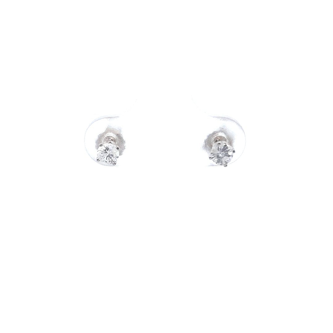 Estate $200 14K White Gold Diamond Stud Earrings