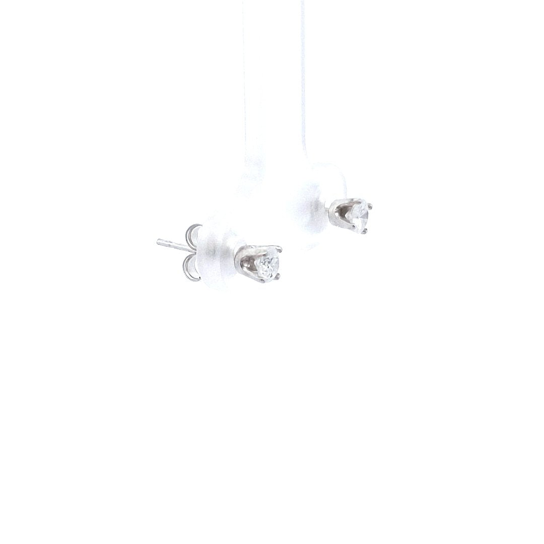 Estate $200 14K White Gold Diamond Stud Earrings