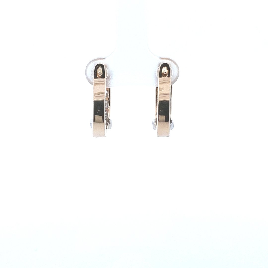 Estate $1100 14K Two Tone Gold Diamond Earrings