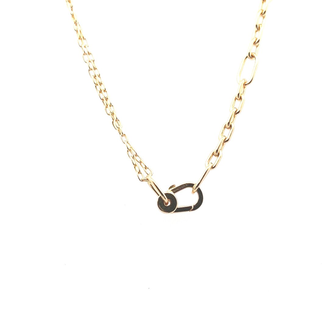 Designer $200 Yellow Gold Plated Metal Link Pandora Necklace