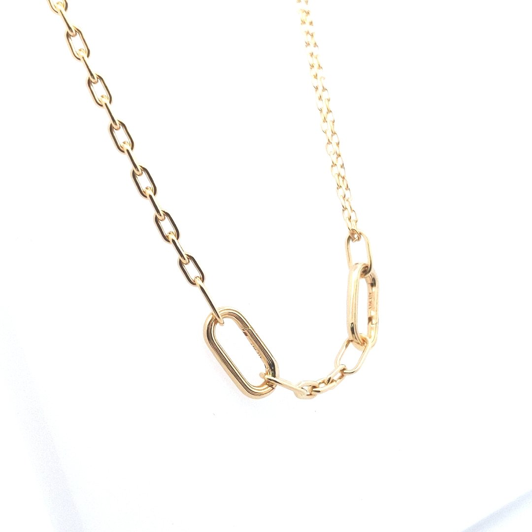 Designer $200 Yellow Gold Plated Metal Link Pandora Necklace