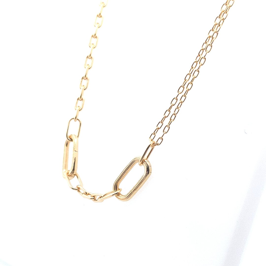 Designer $200 Yellow Gold Plated Metal Link Pandora Necklace