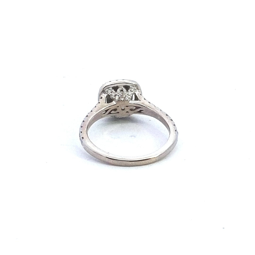 Designer 14K White Gold Neil Lane Diamond Double Halo Engagement Ring