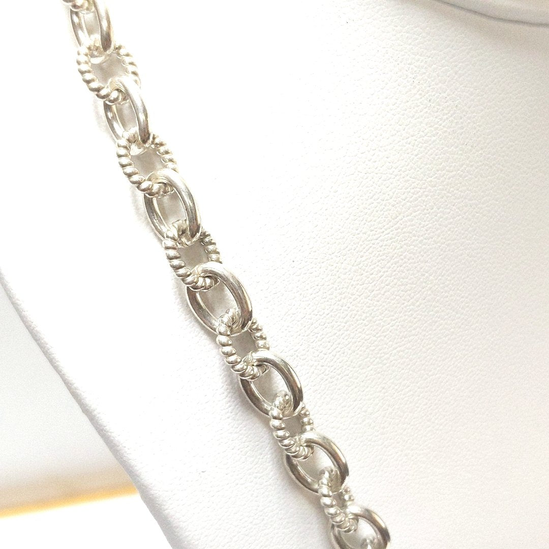 Designer $170 Judith Ripka Sterling Oval Link CZ Heart Padlock Necklace