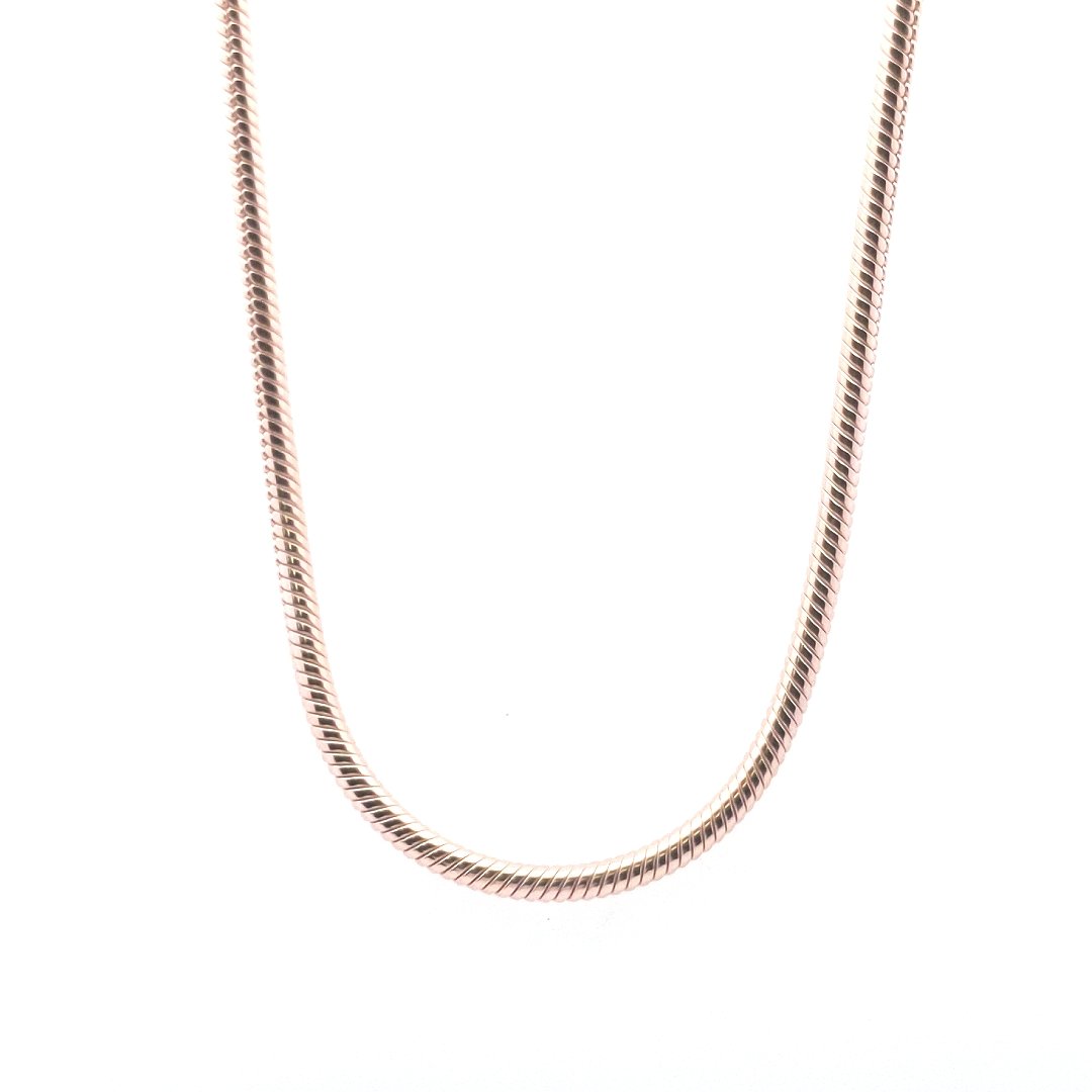 Designer $400 Rose Gold plated Metal Pandora Snake Chain Necklace