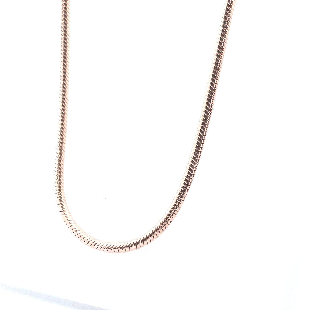 Designer $400 Rose Gold plated Metal Pandora Snake Chain Necklace