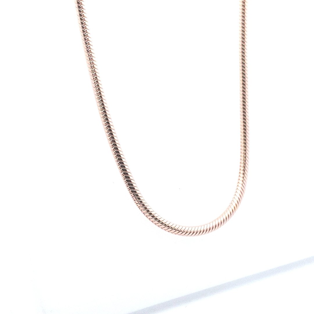 Designer $400 Rose Gold plated Metal Pandora Snake Chain Necklace