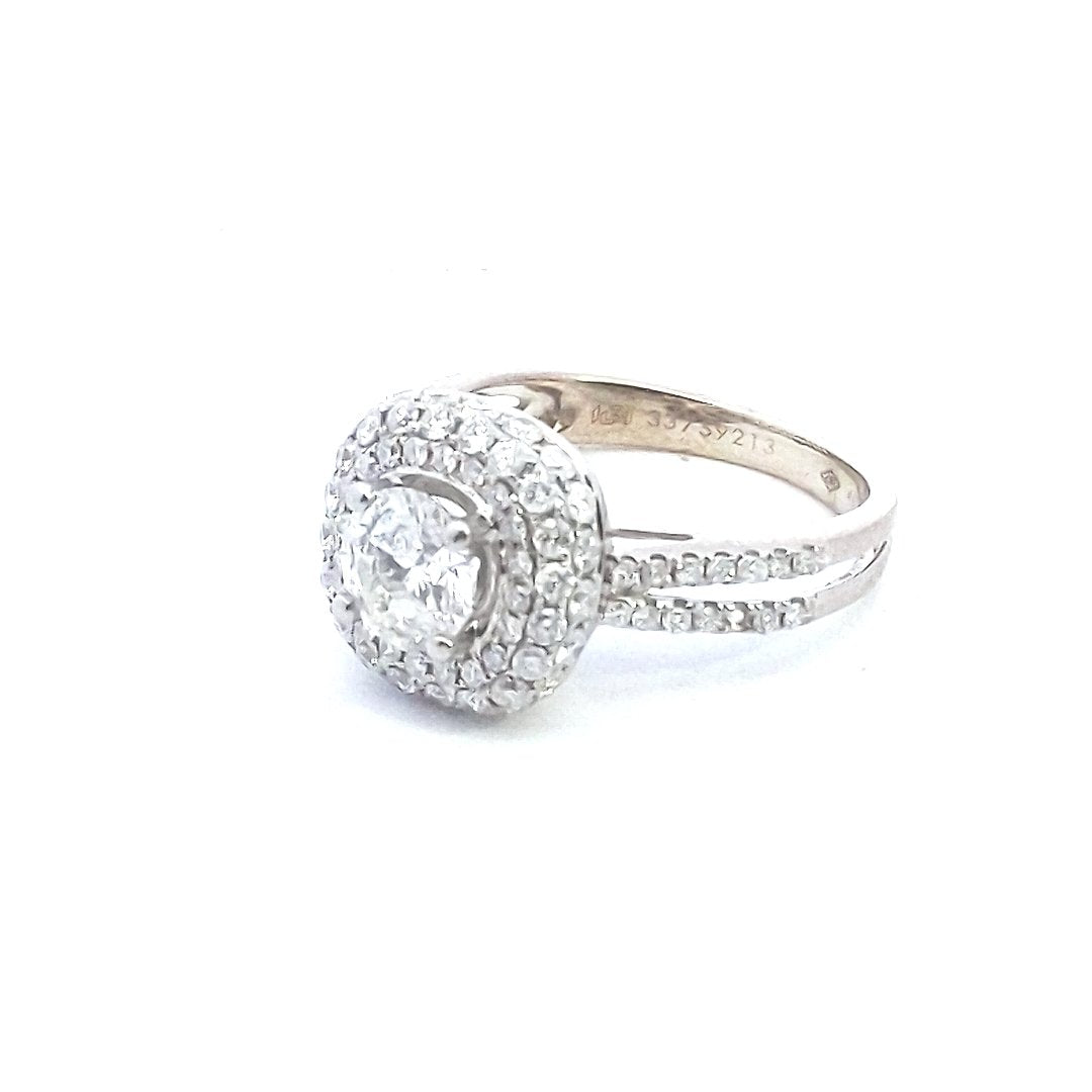 Estate $4000 Diamond Pave Halo Engagement Ring