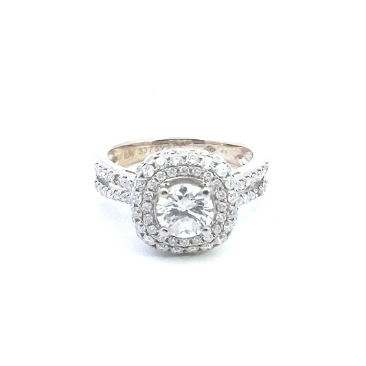 Estate $4000 Diamond Pave Halo Engagement Ring
