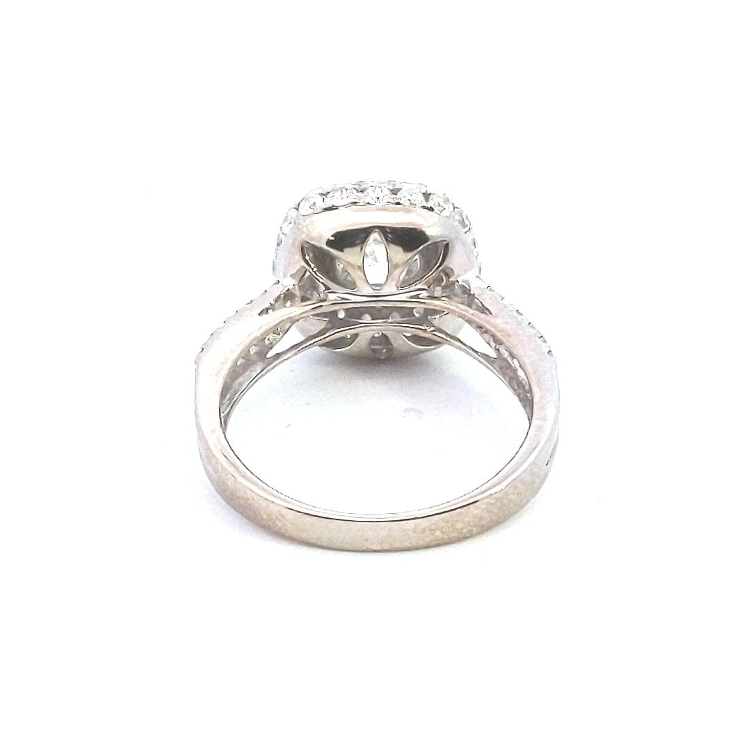 Estate $4000 Diamond Pave Halo Engagement Ring