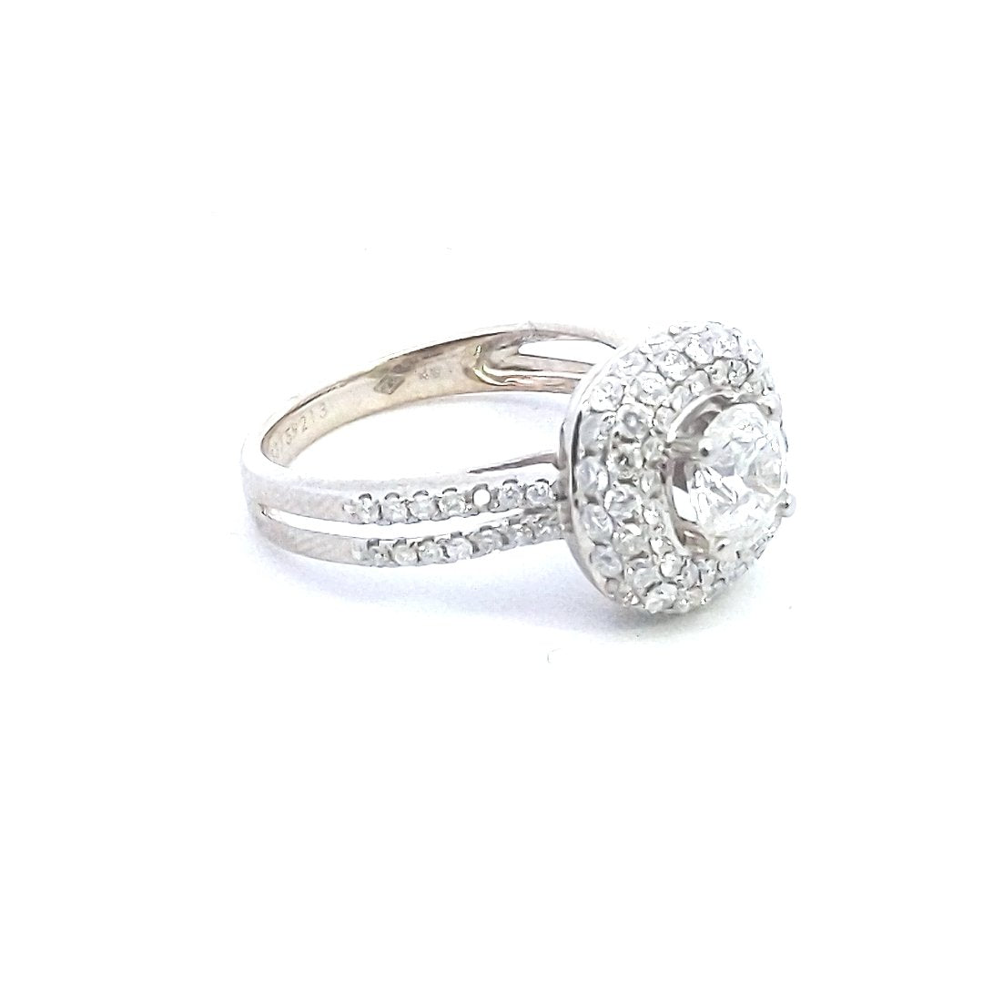 Estate $4000 Diamond Pave Halo Engagement Ring