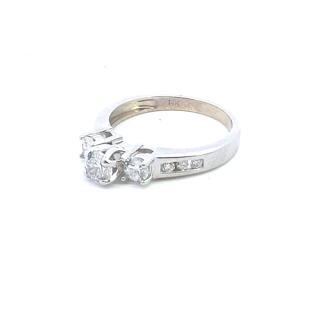 Estate $1800 14K White Gold Diamond Engagement Ring