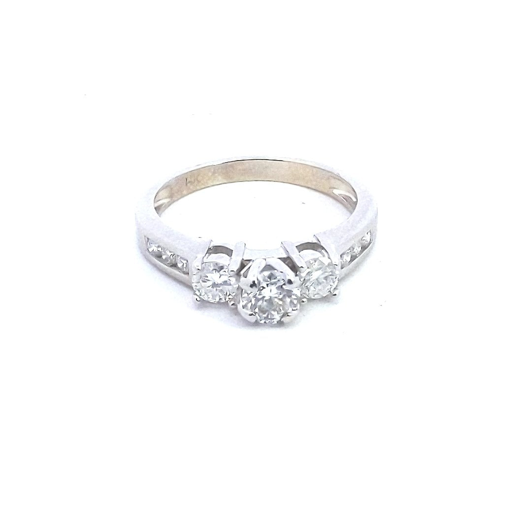 Estate $1800 14K White Gold Diamond Engagement Ring