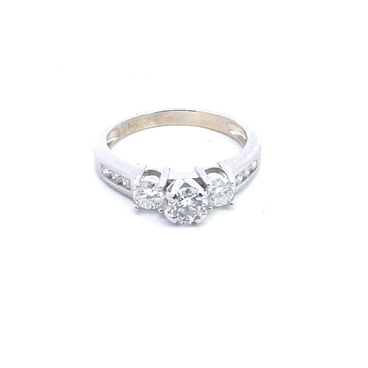 Estate $1800 14K White Gold Diamond Engagement Ring