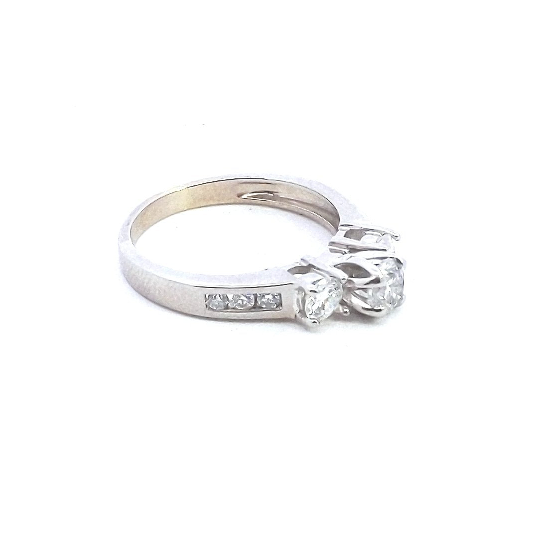 Estate $1800 14K White Gold Diamond Engagement Ring
