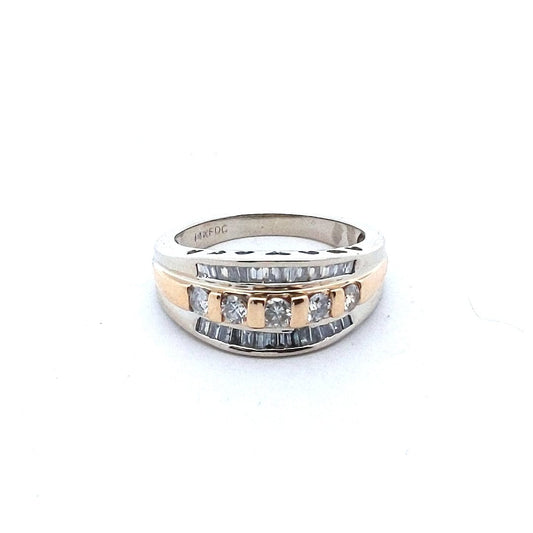Estate $1000 14K Two Tone Gold Diamond Ring