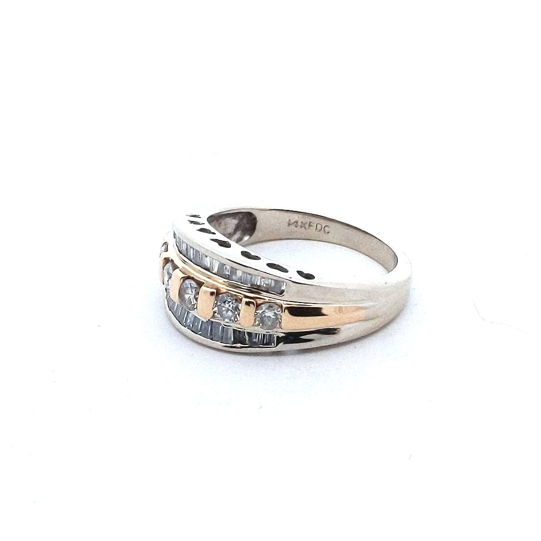 Estate $1000 14K Two Tone Gold Diamond Ring