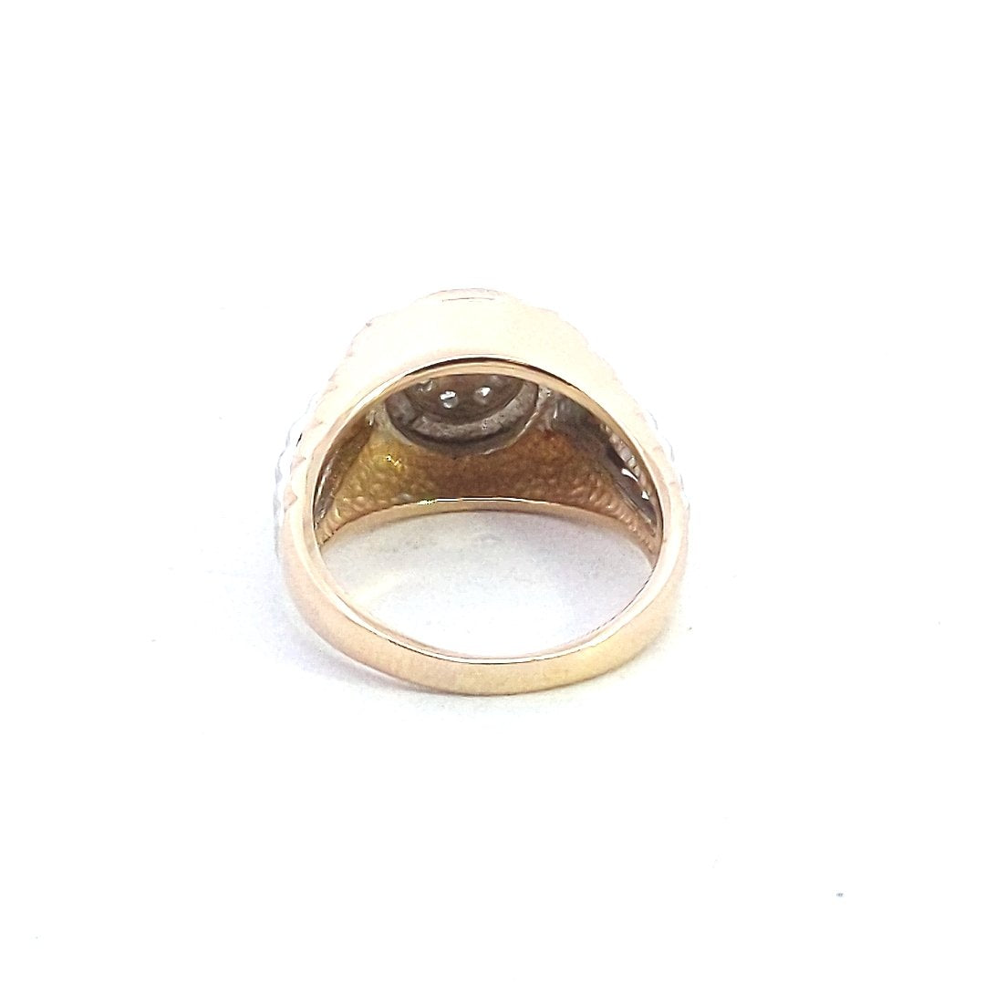 Estate $1090 14K Two Tone Gold Rolex President Style Diamond Ring