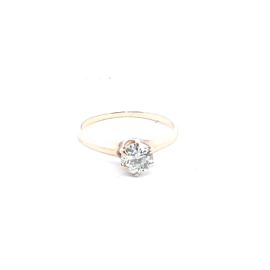 Anitque $900 14K Yellow Gold Diamond Solitaire Engagement Ring