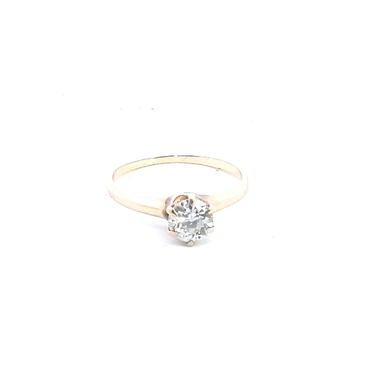 Anitque $900 14K Yellow Gold Diamond Solitaire Engagement Ring