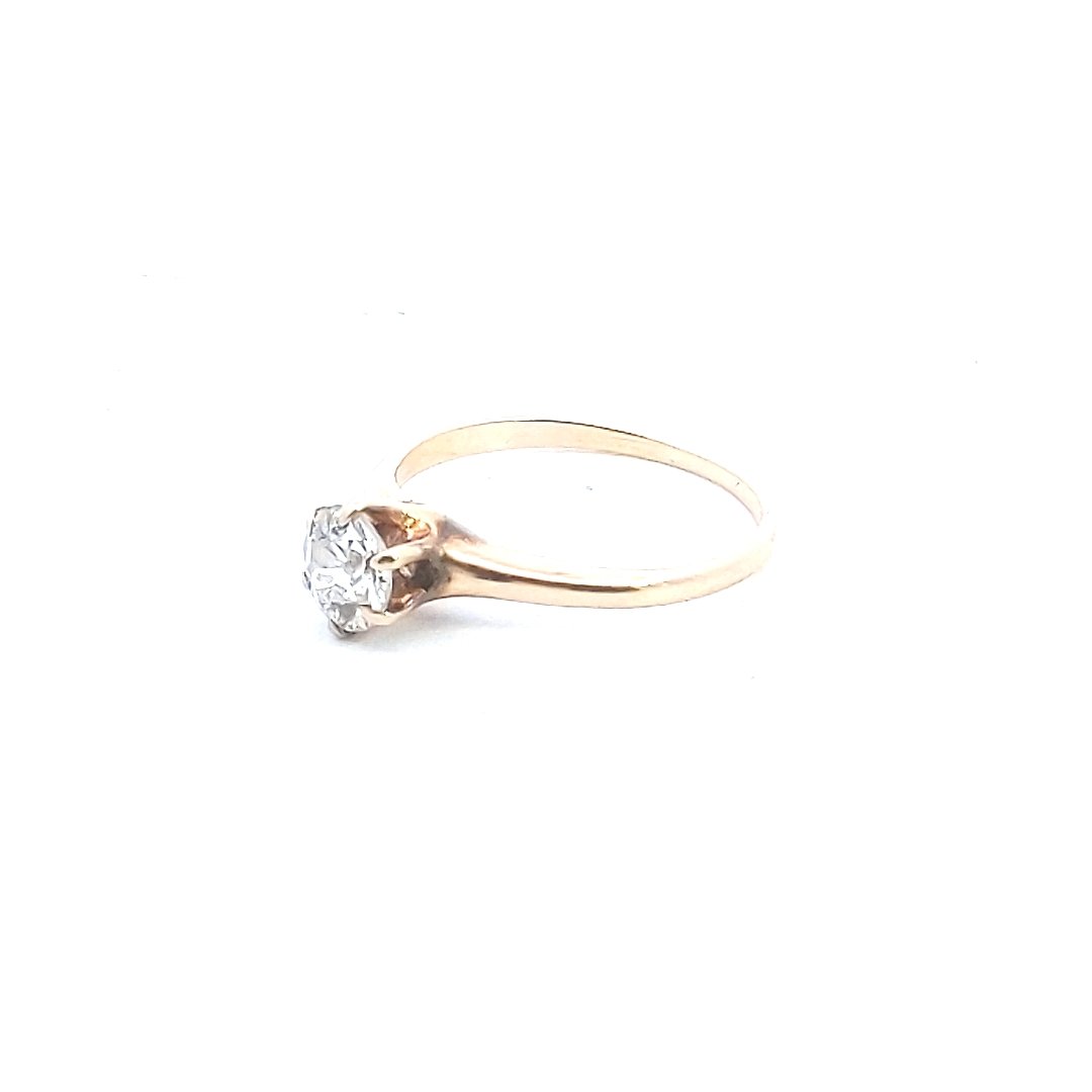 Anitque $900 14K Yellow Gold Diamond Solitaire Engagement Ring