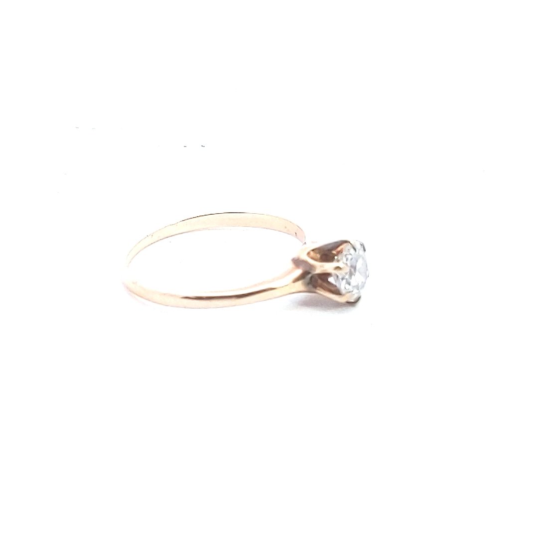 Anitque $900 14K Yellow Gold Diamond Solitaire Engagement Ring