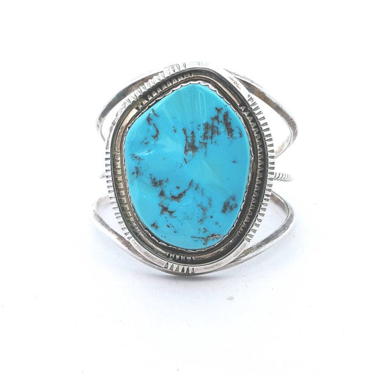 Vintage Sterling Silver Turquoise Cuff Bracelet