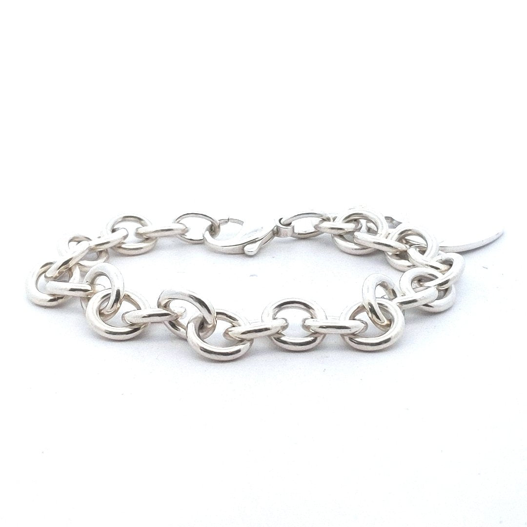 Designer $200 Tiffany & Co. Sterling Heart Tag Bracelet