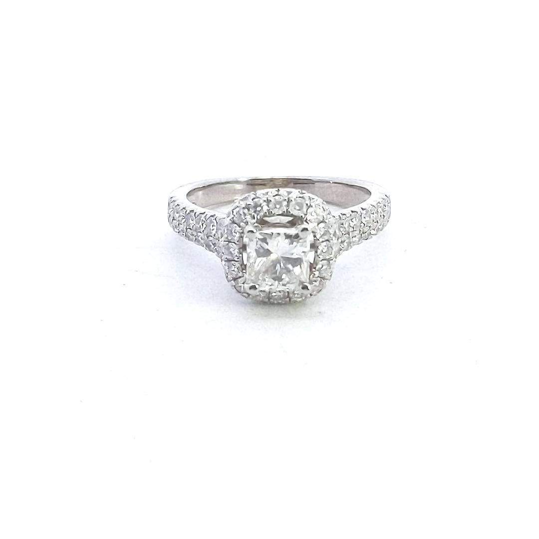 Estate $9000 18K White Gold 1.11ct GIA Diamond Engagement Ring