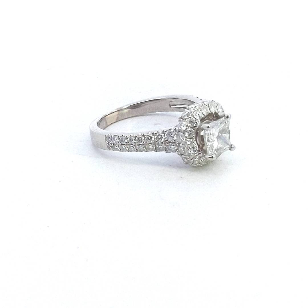 Estate $9000 18K White Gold 1.11ct GIA Diamond Engagement Ring