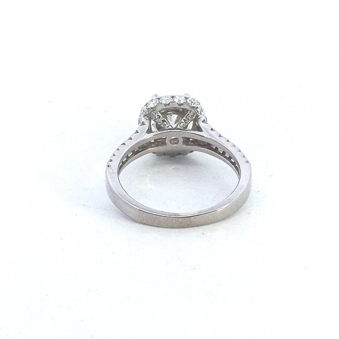 Estate $9000 18K White Gold 1.11ct GIA Diamond Engagement Ring