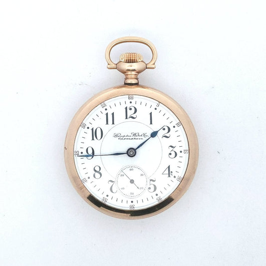 Estate $300 Hampden Watch Co Gold Filled John Hancock Pocket Watch